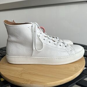 FRYE Astor 3481580-WHT Mid Lace Classic Hi Top Leather Sneaker Shoes Size 10.5 D